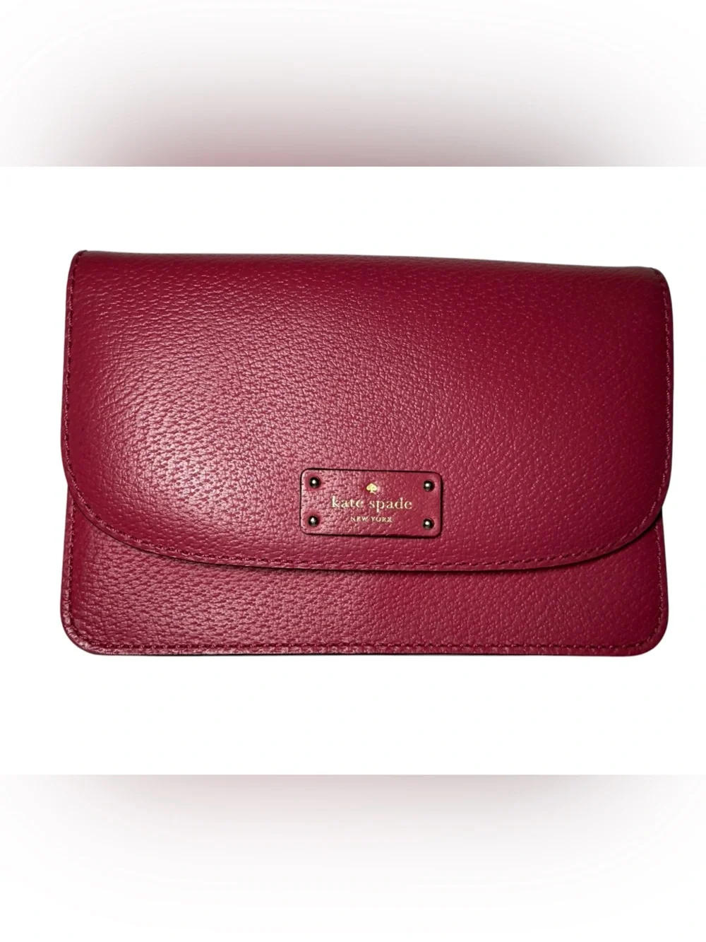 GUC Kate Spade Magenta Pebbled Leather Flap Crossbody Bag